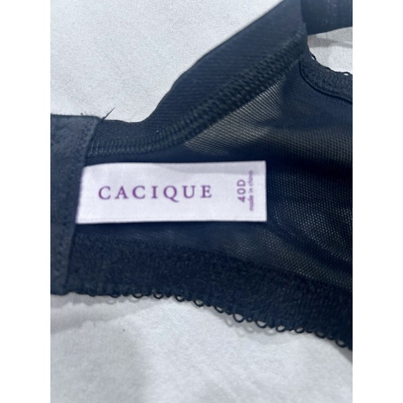 Cacique Sequin Cami Bra Sz 40D Black NWT Sexy Valentines - Picture 3 of 5